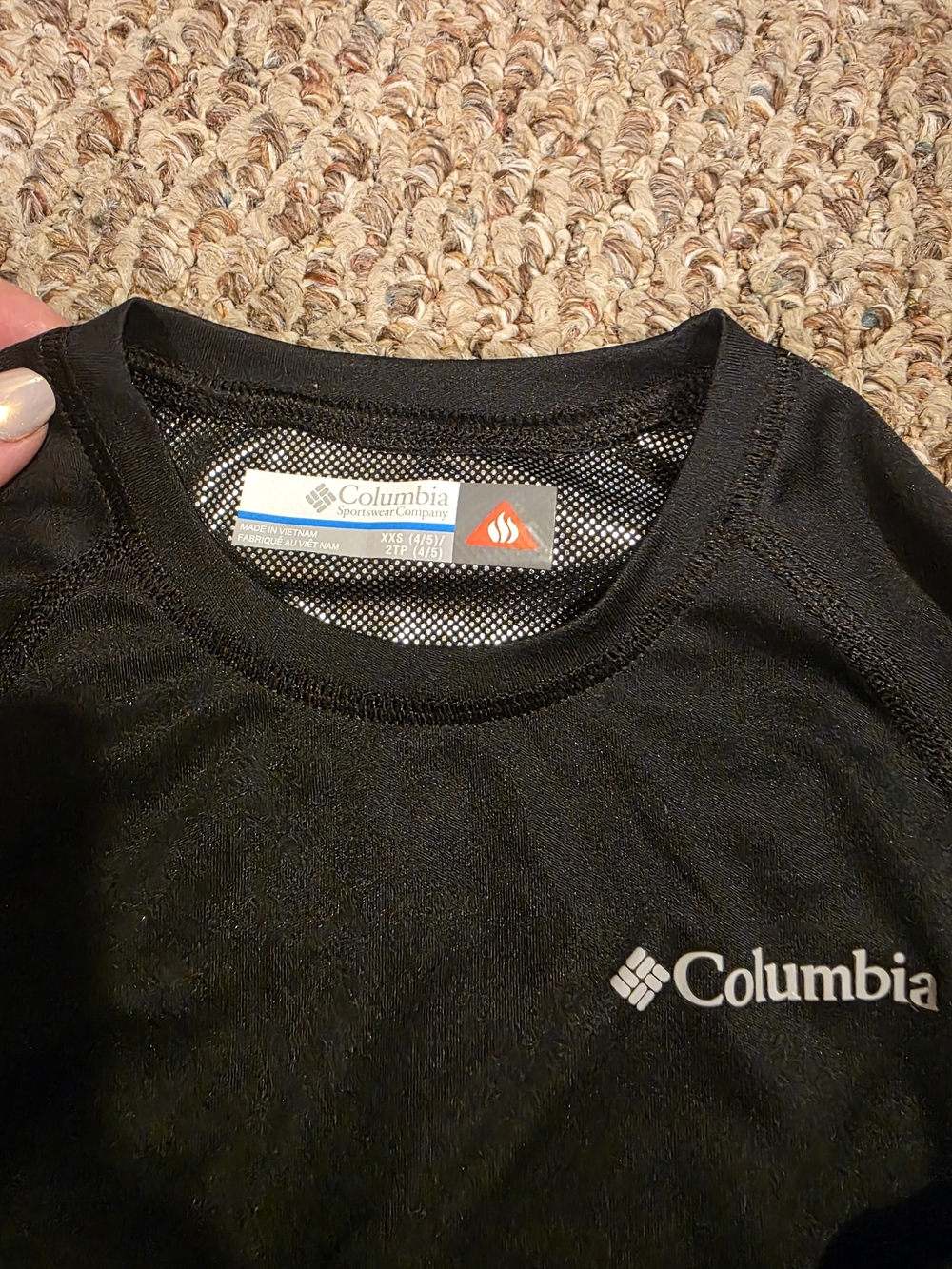 Columbia Kids Black Omni Heat Crew Neck Shirt - Picture 2 of 5